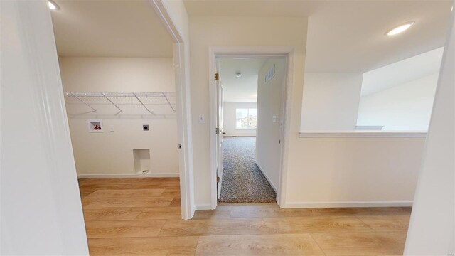 hallway featuring light hardwood / wood-style floors