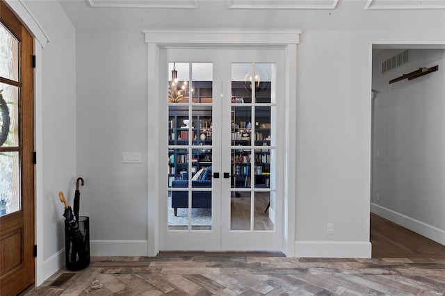 entryway with french doors