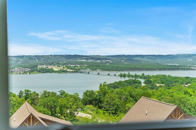 property view of water featuring a mountain view