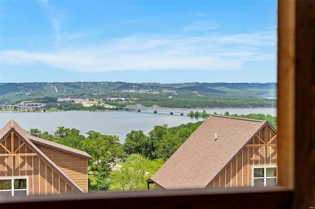 view of water feature featuring a mountain view