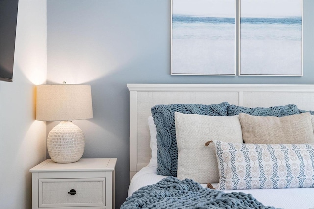 bedroom with a water view