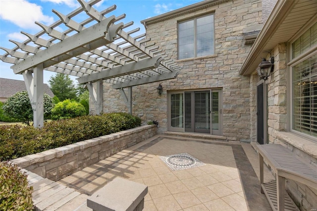 view of patio / terrace with a pergola