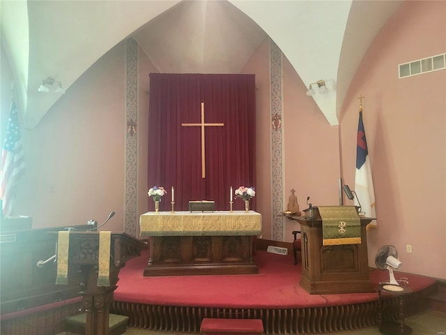 interior space with lofted ceiling