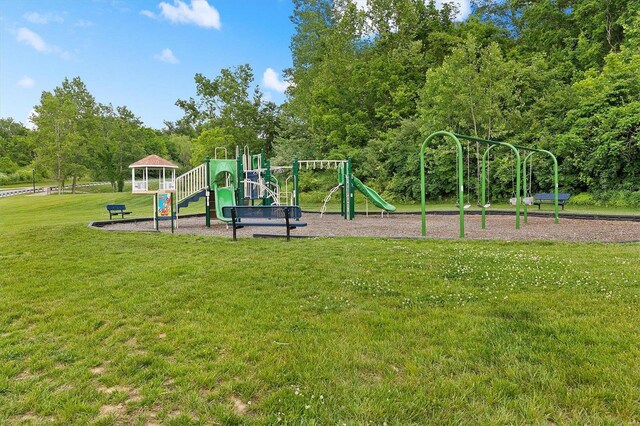 community playground with a yard