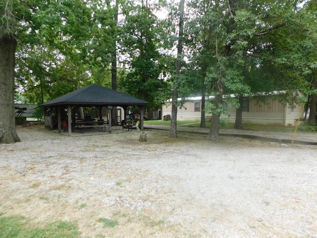 view of yard with a gazebo