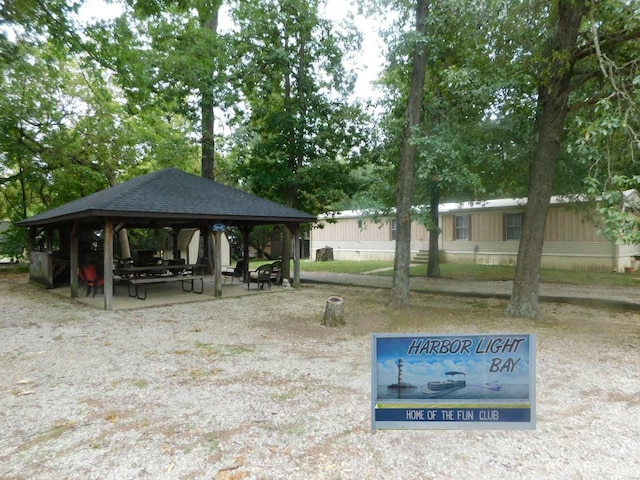 exterior space featuring a gazebo