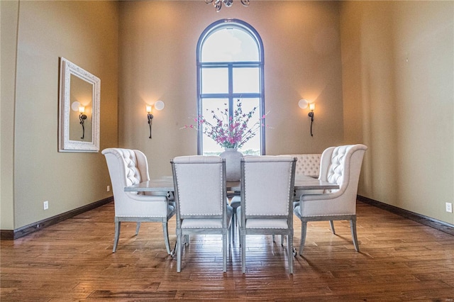 dining room with dark hardwood / wood-style floors