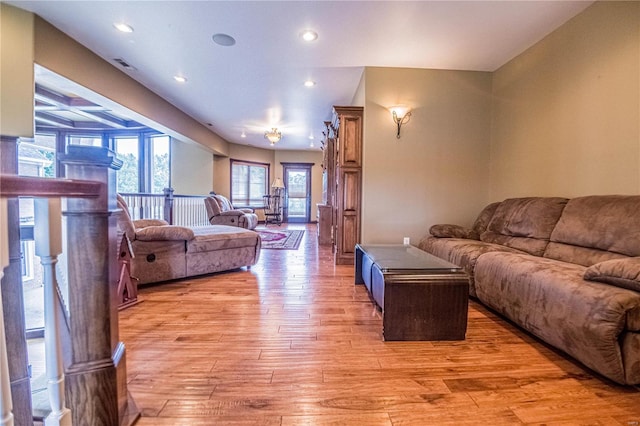 living room featuring light hardwood / wood-style floors