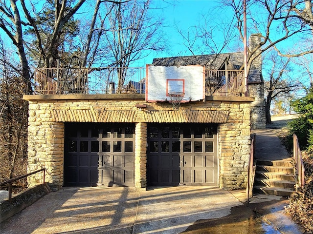 view of garage