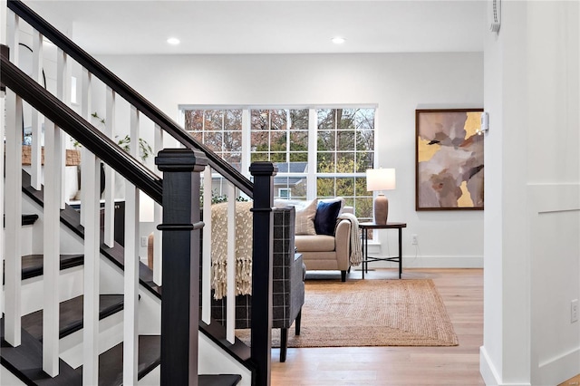 foyer featuring light wood-type flooring