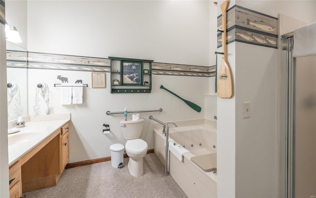 bathroom with toilet and vanity