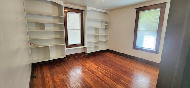 empty room featuring dark wood-type flooring