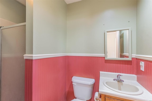 bathroom with oversized vanity and toilet