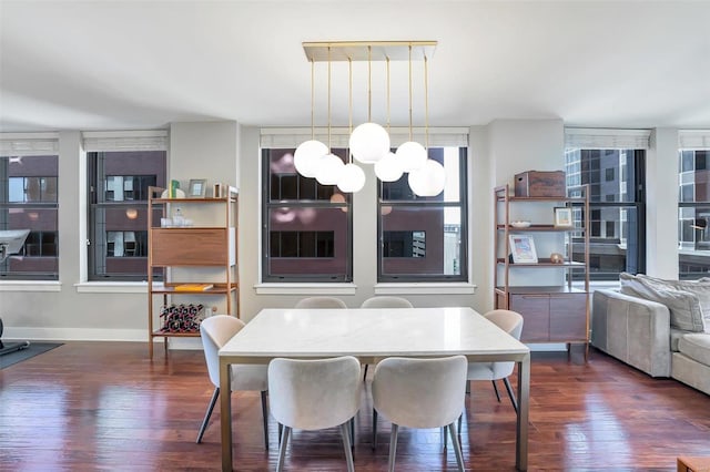 dining room featuring dark hardwood / wood-style flooring