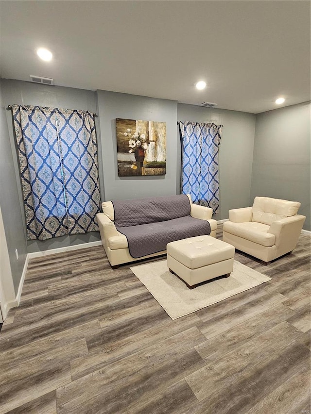 living room featuring hardwood / wood-style floors