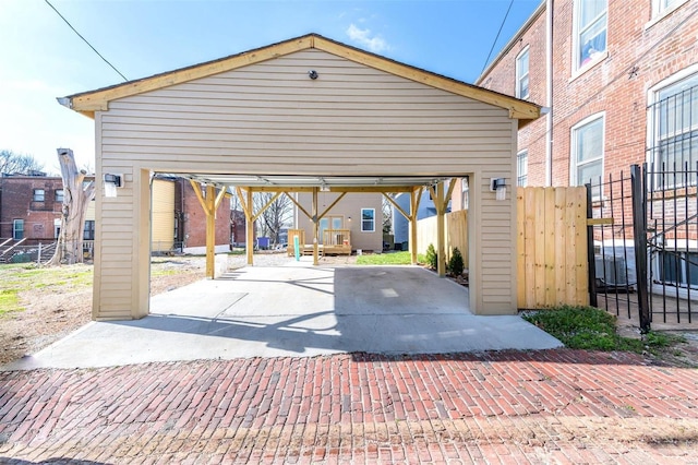 view of garage