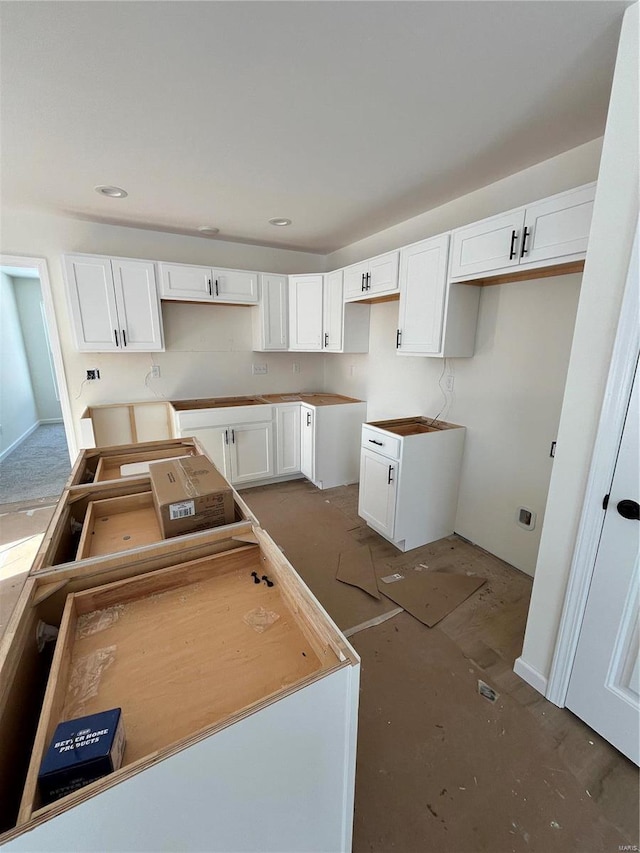 kitchen with white cabinetry