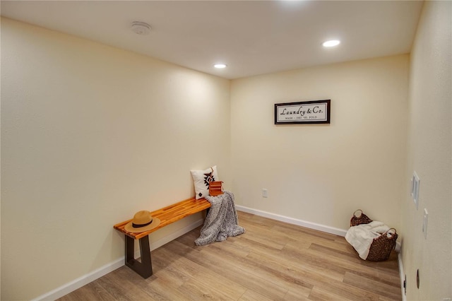 living area featuring light wood-type flooring