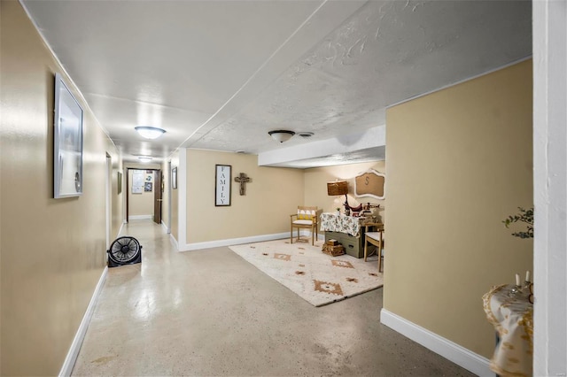 interior space featuring a textured ceiling