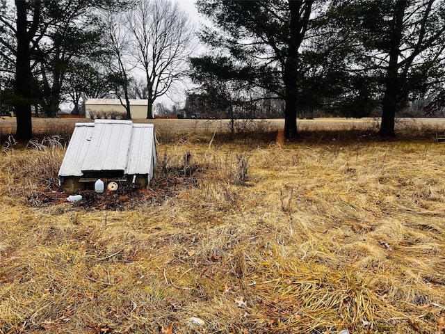 view of storm shelter