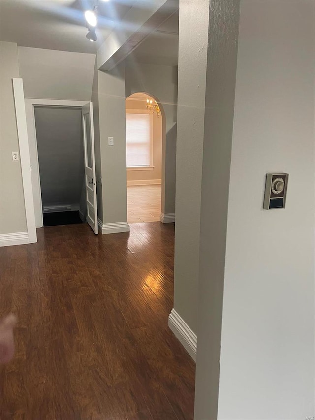 hall featuring hardwood / wood-style flooring