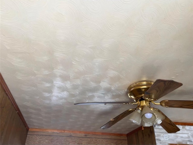 interior details with ceiling fan