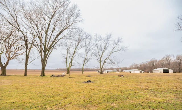 view of yard with a rural view