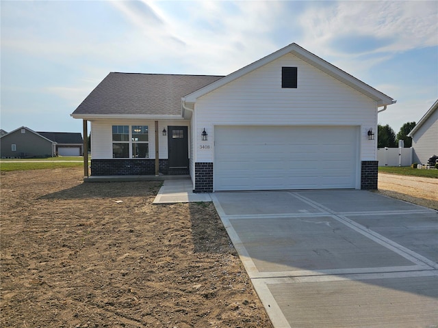 view of front facade with a garage