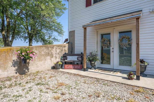 exterior space featuring french doors