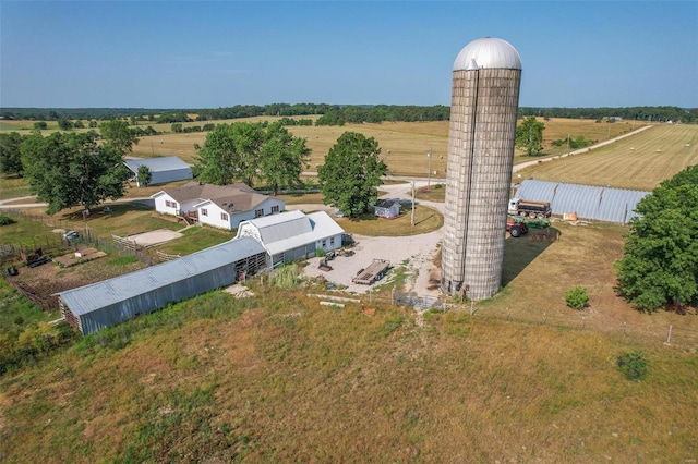 drone / aerial view with a rural view