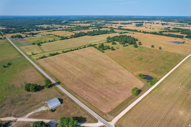 aerial view with a rural view