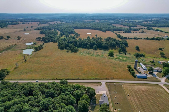 drone / aerial view with a rural view