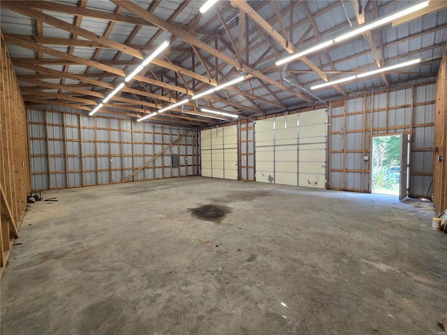 garage featuring metal wall