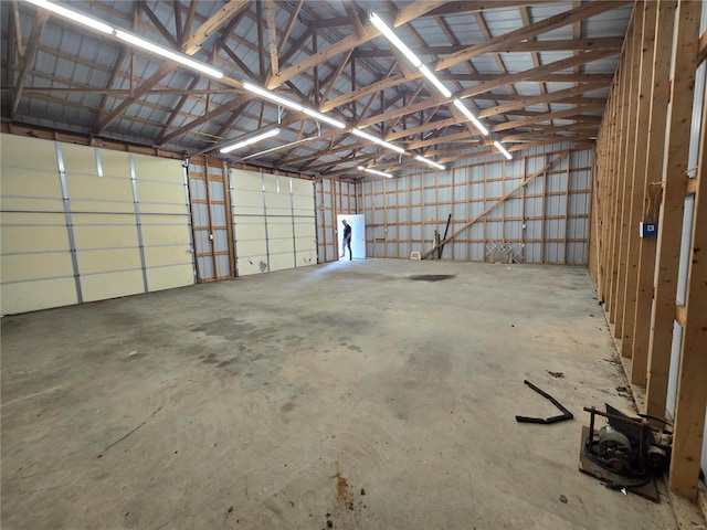 garage featuring metal wall