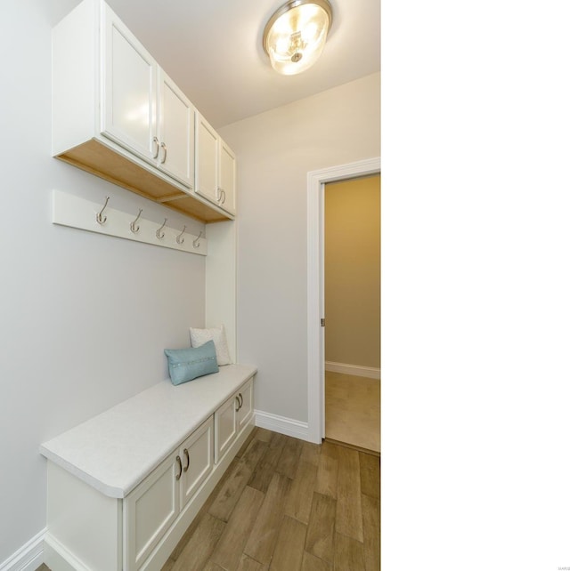 mudroom featuring light hardwood / wood-style flooring