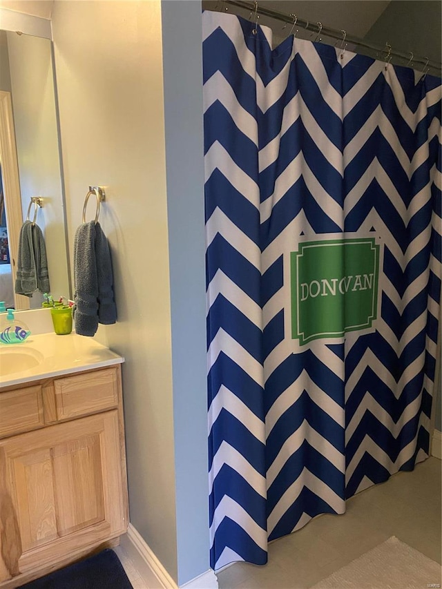 bathroom with oversized vanity