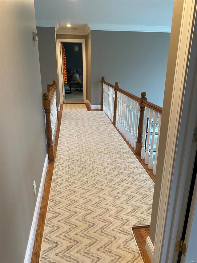 corridor with ornamental molding