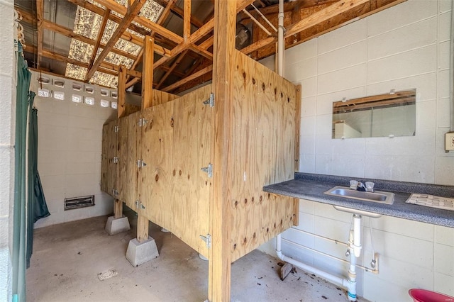 interior space featuring sink