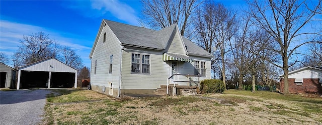 view of property exterior featuring a yard