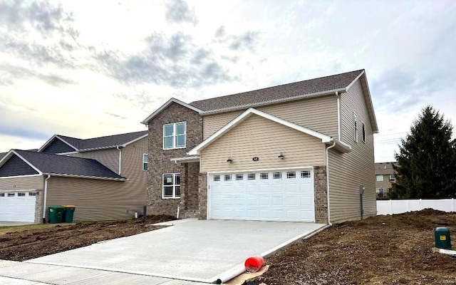 view of property with a garage