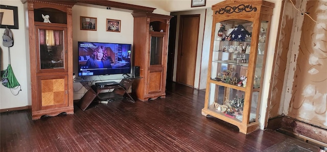 office featuring dark wood-type flooring