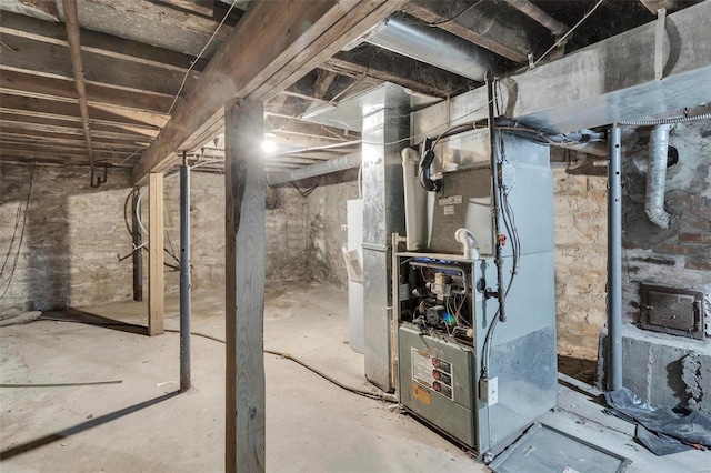 basement with heating utilities