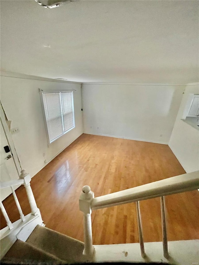 staircase with wood-type flooring