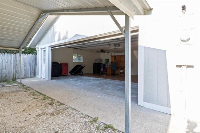 view of garage