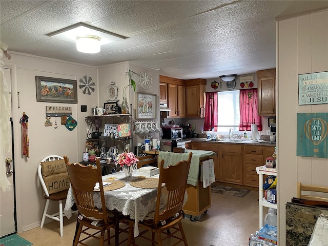 kitchen featuring sink and a textured ceiling