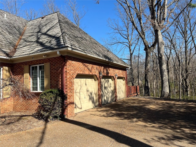 view of home's exterior featuring a garage