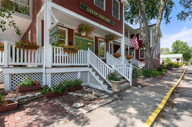 exterior space featuring covered porch