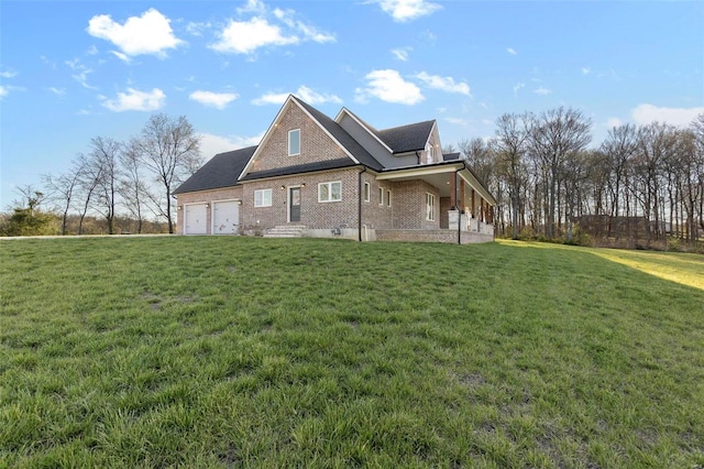 view of home's exterior with a lawn