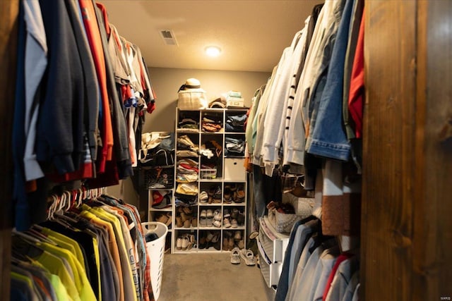 view of walk in closet