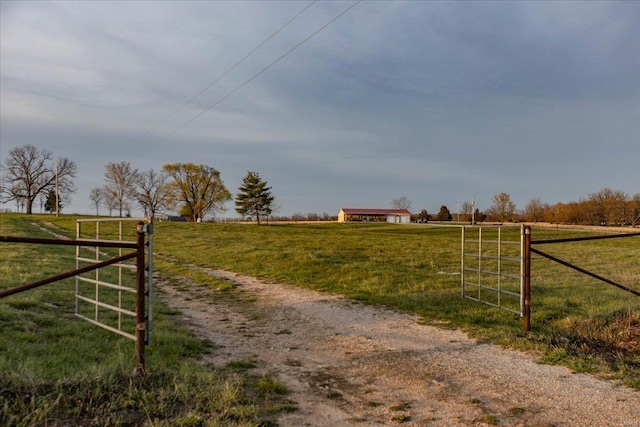 exterior space featuring a rural view